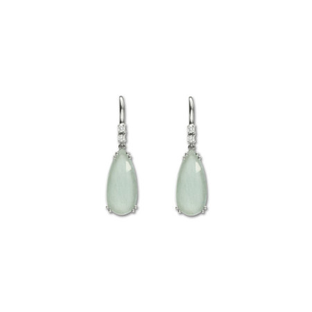 Pendientes Oro Blanco, Aguamarina Y Diamantes. Género: Mujer. Material: Oro blanco. Piedras: Diamantes,Aguamarinas
