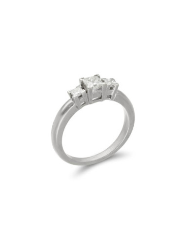 Anillo Oro Blanco Y Diamantes