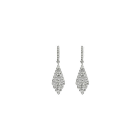 Pendientes Oro Blanco Y Diamantes. Género: Mujer. Material: Oro blanco. Piedras: Diamantes