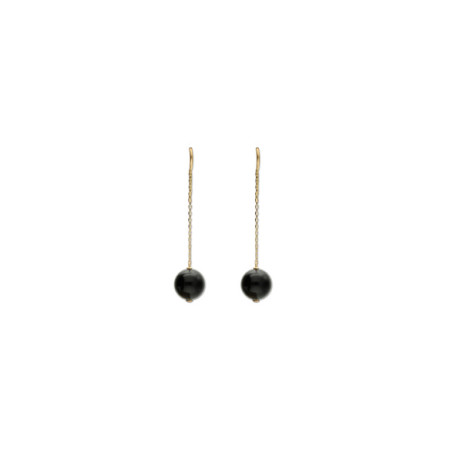 Pendientes Oro Amarillo Y Ónix. Género: Mujer. Material: Oro amarillo. Piedras: Onix