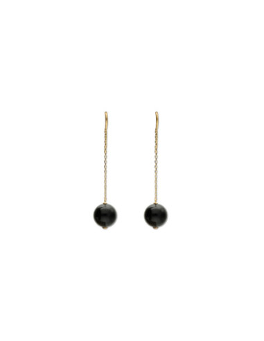 Pendientes Oro Amarillo Y Ónix