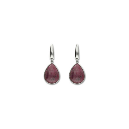 Pendientes Oro Blanco Y Rubí. Género: Mujer. Material: Oro blanco. Piedras: Rubies