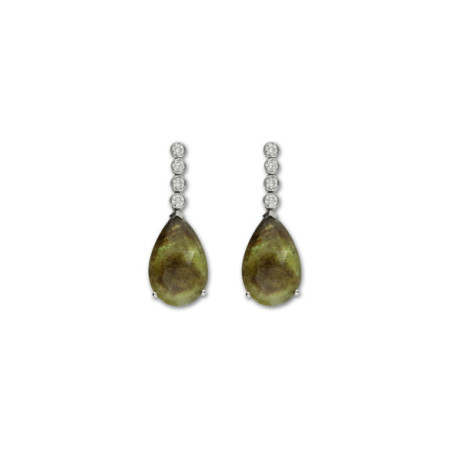 Pendientes Oro Blanco, Zafiro Y Diamantes. Género: Mujer. Material: Oro blanco. Piedras: Zafiros,Diamantes