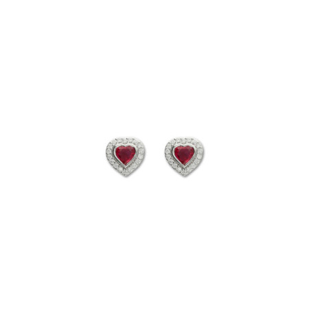Pendientes Oro Blanco, Rubí Y Diamantes. Género: Mujer. Material: Oro blanco. Piedras: Rubies,Diamantes