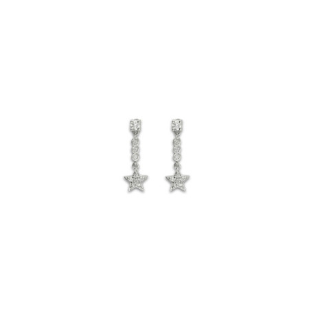 Pendientes Oro Blanco Y Diamantes. Género: Mujer. Material: Oro blanco. Piedras: Diamantes