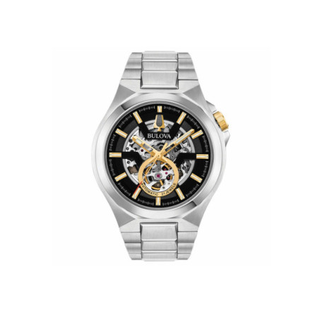 Reloj Bulova Máquina 98A224. Género: Hombre. Material: Acero. Tamaño: De 43mm a 46mm. Correa: Acero. Color esfera: Negro. Estilo: Casual. Movimiento: Automático. Características técnicas: Hora y segundero