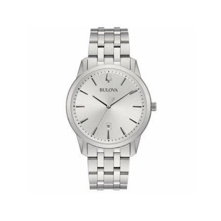 Reloj Bulova Classic 96B342. Género: Hombre. Material: Acero. Tamaño: De 39mm a 42mm. Correa: Acero. Color esfera: Plata. Estilo: Clásico,Cocktail. Movimiento: Cuarzo. Características técnicas: Hora y segundero,Calendario