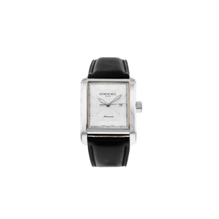 Reloj Raymond Weil Don Giovanni 2671-STC-00658. Género: Hombre. Material: Acero. Tamaño: Menos de 32mm. Correa: Piel. Color esfera: Plata. Estilo: Cocktail,Clásico. Movimiento: Automático. Características técnicas: Hora y segundero,Calendario