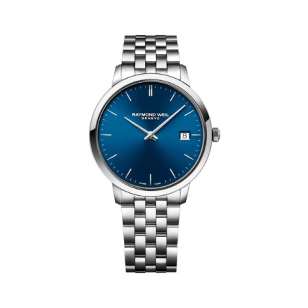Reloj Raymond Weil Toccata 5585-ST-50001. Género: Hombre. Material: Acero. Tamaño: De 39mm a 42mm. Correa: Acero. Color esfera: Azul. Estilo: Clásico. Movimiento: Cuarzo. Características técnicas: Solo hora,Calendario