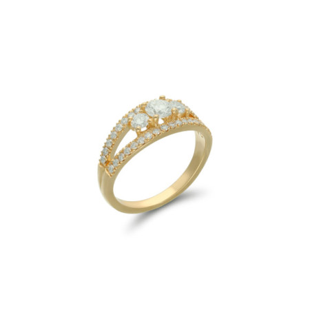 Anillo Oro Amarillo Y Diamantes. Género: Mujer. Material: Oro amarillo. Piedras: Diamantes