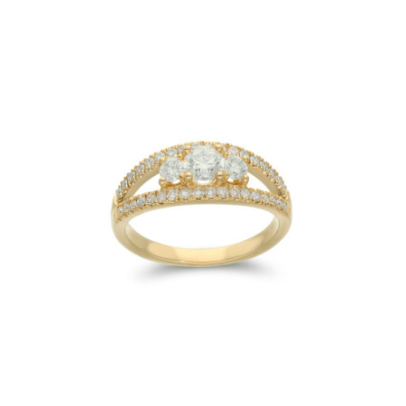 Anillo Oro Amarillo Y Diamantes. Género: Mujer. Material: Oro amarillo. Piedras: Diamantes