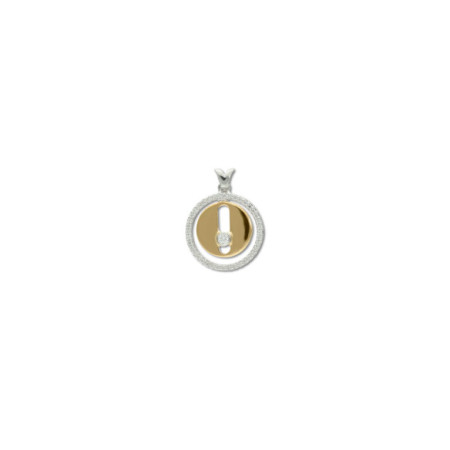 Colgante Oro Blanco-Amarillo Y Diamantes. Género: Mujer. Material: Oro blanco,Oro amarillo. Piedras: Diamantes