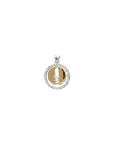 Colgante Oro Blanco-Amarillo Y Diamantes