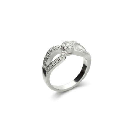 Anillo Oro Blanco Y Diamantes. Género: Mujer. Material: Oro blanco. Piedras: Diamantes