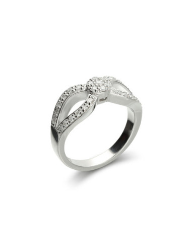Anillo Oro Blanco Y Diamantes