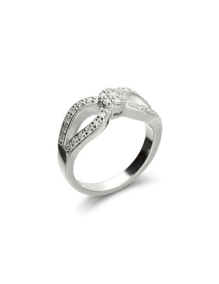 Anillo Oro Blanco Y Diamantes
