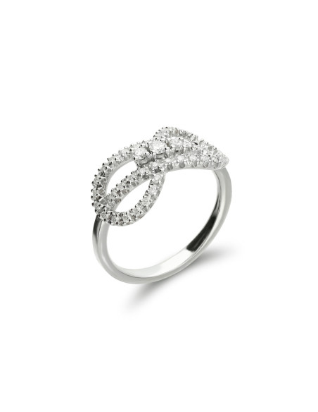 Anillo Oro Blanco Y Diamantes