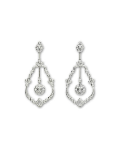 Pendientes Oro Blanco Y Diamantes