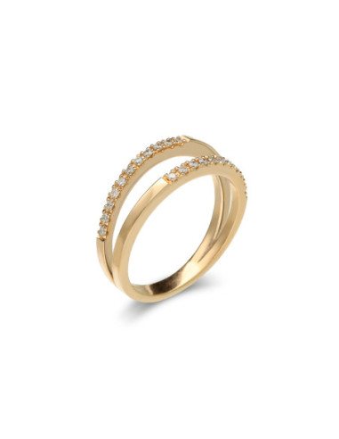 Anillo Oro Amarillo Y Diamantes