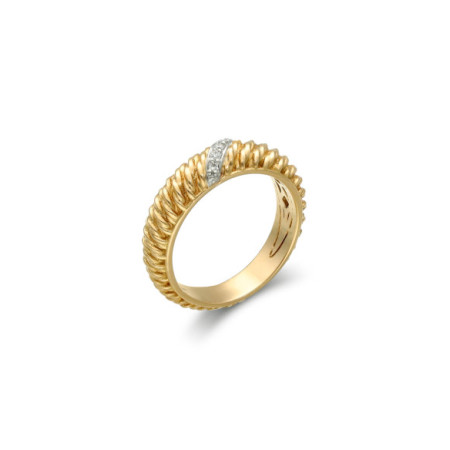 Anillo Oro Amarillo Y Diamantes. Género: Mujer. Material: Oro amarillo. Piedras: Diamantes