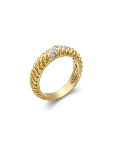 Anillo Oro Amarillo Y Diamantes