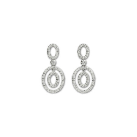 Pendientes Oro Blanco Y Diamantes. Género: Mujer. Material: Oro blanco. Piedras: Diamantes