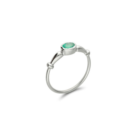 Anillo Oro Blanco Y Esmeralda. Género: Mujer. Material: Oro blanco. Piedras: Esmeraldas