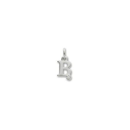 Colgante Oro Blanco Inicial B Con Diamante. Género: Mujer. Material: Oro blanco. Piedras: Diamantes
