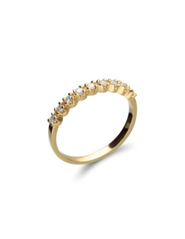 Anillo Oro Amarillo Y Diamantes