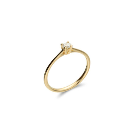 Anillo-Solitario Oro Amarillo Y Diamante. Género: Mujer. Material: Oro amarillo. Piedras: Diamantes