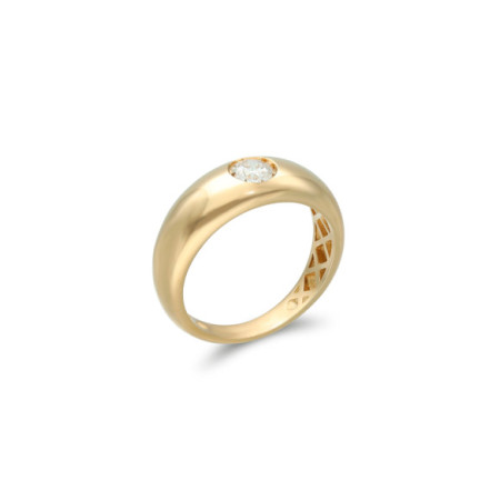 Anillo-Solitario Oro Amarillo Y Diamante. Género: Mujer. Material: Oro amarillo. Piedras: Diamantes