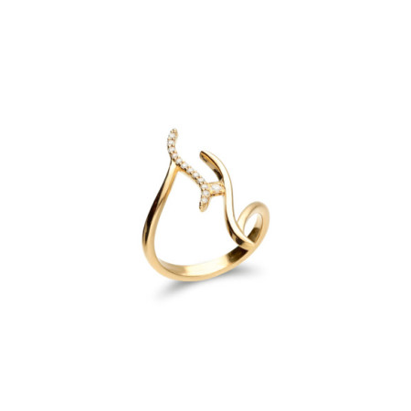 Anillo Oro Amarillo Y Diamantes. Género: Mujer. Material: Oro amarillo. Piedras: Diamantes