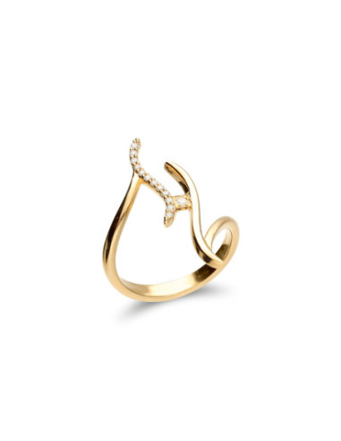 Anillo Oro Amarillo Y Diamantes