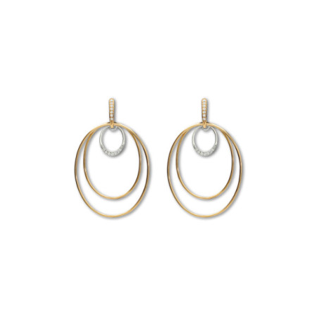 Pendientes Oro Amarillo-Blanco Y Diamantes. Género: Mujer. Material: Oro amarillo. Piedras: Diamantes