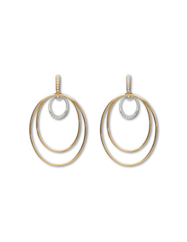 Pendientes Oro Amarillo-Blanco Y Diamantes