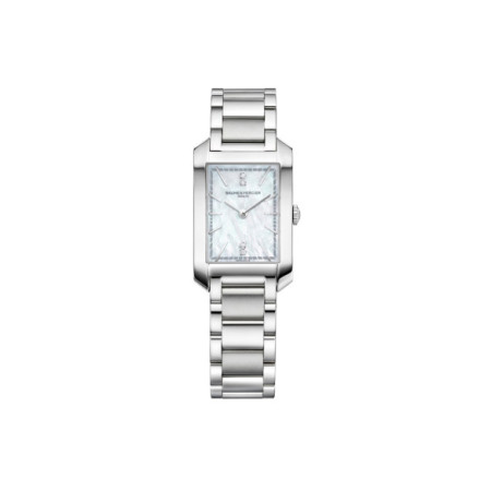 Reloj Baume et Mercier Hampton M0A10474. Género: Mujer. Material: Acero. Tamaño: De 32mm a 38mm. Correa: Acero. Color esfera: Nácar. Estilo: Cocktail,Clásico. Movimiento: Cuarzo. Características técnicas: Solo hora