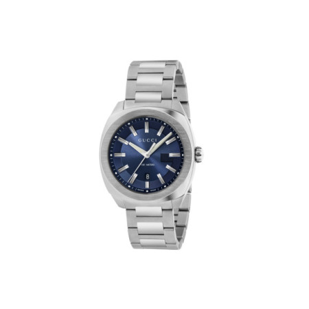 Reloj Gucci GG2570 YA142303. Género: Hombre. Material: Acero. Tamaño: De 39mm a 42mm. Correa: Acero. Color esfera: Azul. Estilo: Casual. Movimiento: Cuarzo. Características técnicas: Hora y segundero,Calendario
