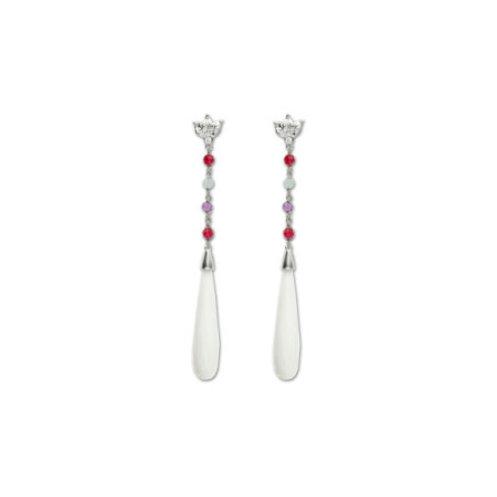 Pendientes Plata, Circonita, Amatista, Aguamarina, Jade Y Ágata. Género: Mujer. Material: Plata. Piedras: Otras gemas,Jade,Amatistas,Aguamarinas