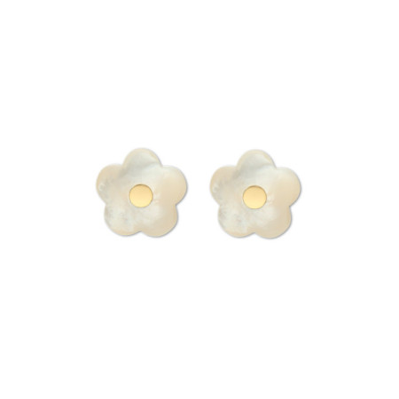 Pendientes Oro Amarillo Y Nácar. Género: Mujer. Material: Oro amarillo. Piedras: Otras gemas