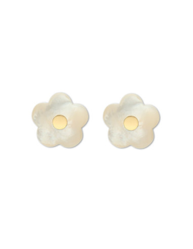 Pendientes Oro Amarillo Y Nácar