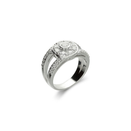 Anillo Oro Blanco Y Diamantes. Género: Mujer. Material: Oro blanco. Piedras: Diamantes