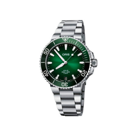 Reloj Oris Aquis Date	01 400 7769 4157-07 8 22 09PEB. Género: Hombre. Material: Acero. Tamaño: De 39mm a 42mm. Correa: Acero. Color esfera: Verde. Estilo: Casual,Deportivo. Movimiento: Automático. Características técnicas: Hora y segundero,Calendario,Reserva de marcha