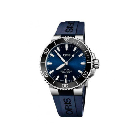 Reloj Oris Aquis Date 01 733 7730 4135-07 4 24 65EB. Género: Hombre. Material: Acero. Tamaño: De 43mm a 46mm. Correa: Caucho. Color esfera: Azul. Estilo: Deportivo. Movimiento: Automático. Características técnicas: Hora y segundero,Calendario,Reserva de marcha