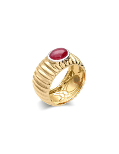 Anillo Oro Amarillo Con Rubí