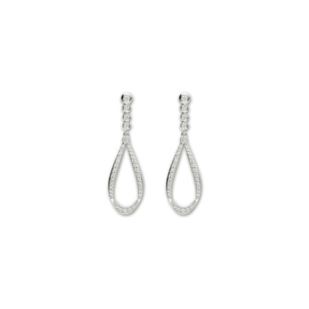 Pendientes Oro Blanco Y Diamantes. Género: Mujer. Material: Oro blanco. Piedras: Diamantes