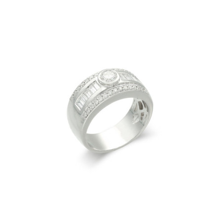 Anillo Oro Blanco Y Diamantes. Género: Mujer. Material: Oro blanco. Piedras: Diamantes
