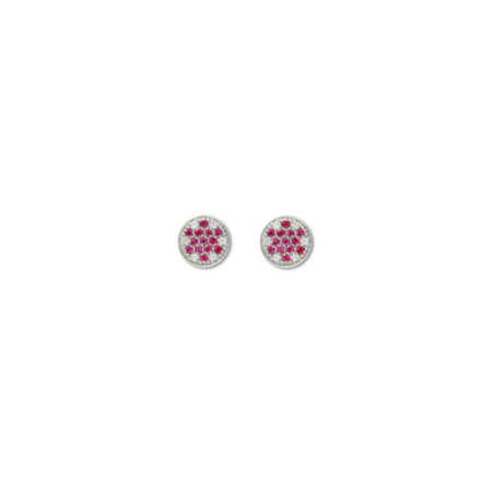 Pendientes Oro Blanco, Diamantes Y Rubíes. Género: Mujer. Material: Oro blanco. Piedras: Diamantes,Rubies