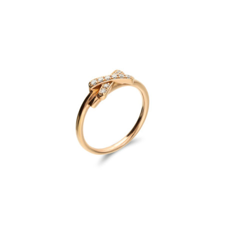 Anillo Oro Rosa Y Diamantes. Género: Mujer. Material: Oro rosa. Piedras: Diamantes