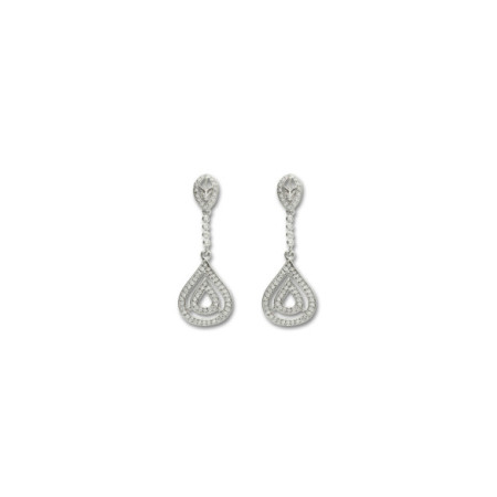 Pendientes Plata Y Circonitas. Género: Mujer. Material: Plata. Piedras: Circonitas