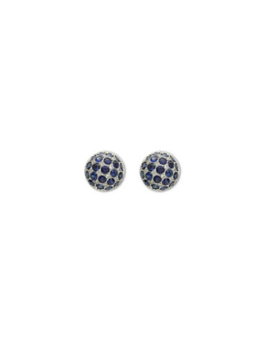 Pendientes Oro Blanco, Zafiros Y Diamantes